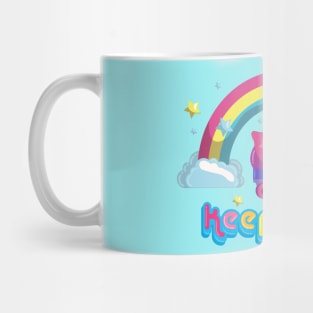 Keep Rolling Roller Skating Rainbow Seventies Style Mug